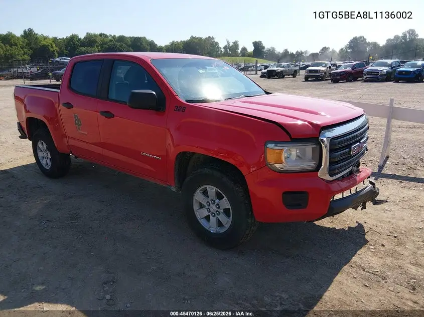 2020 GMC Canyon 2Wd Short Box VIN: 1GTG5BEA8L1136002 Lot: 45470126