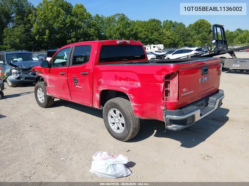 2020 GMC Canyon 2Wd Short Box VIN: 1GTG5BEA8L1136002 Lot: 45470126