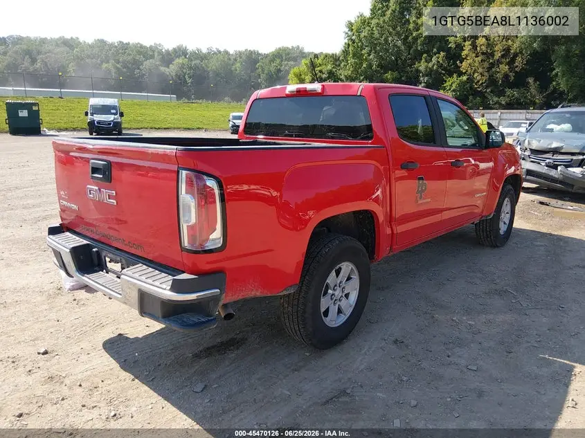 2020 GMC Canyon 2Wd Short Box VIN: 1GTG5BEA8L1136002 Lot: 45470126