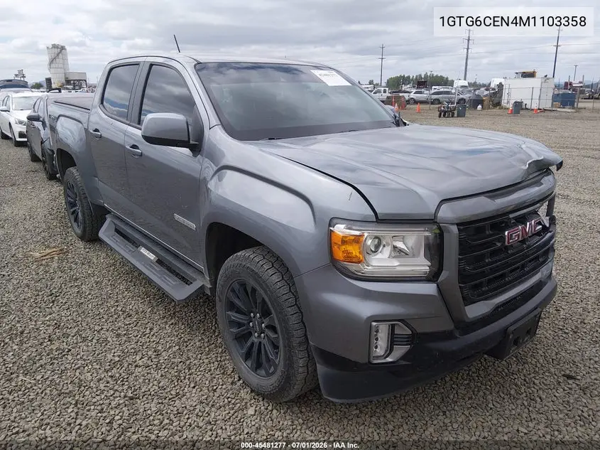 2021 GMC Canyon 4Wd Short Box Elevation VIN: 1GTG6CEN4M1103358 Lot: 45481277