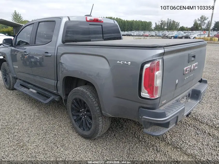 2021 GMC Canyon 4Wd Short Box Elevation VIN: 1GTG6CEN4M1103358 Lot: 45481277