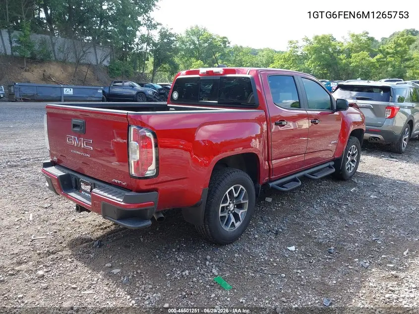 2021 GMC Canyon 4Wd Short Box At4 - Leather VIN: 1GTG6FEN6M1265753 Lot: 45501251