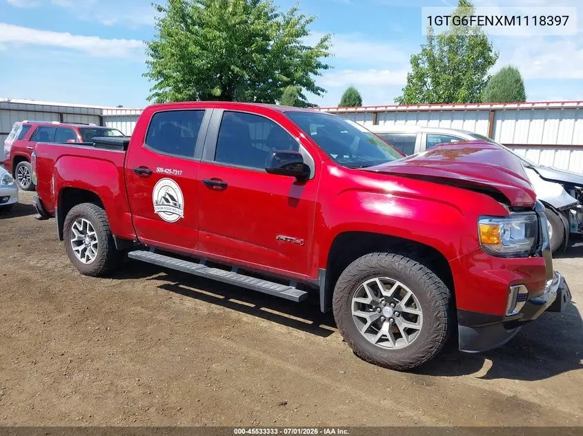 2021 GMC Canyon 4Wd Short Box At4 - Leather VIN: 1GTG6FENXM1118397 Lot: 45533333
