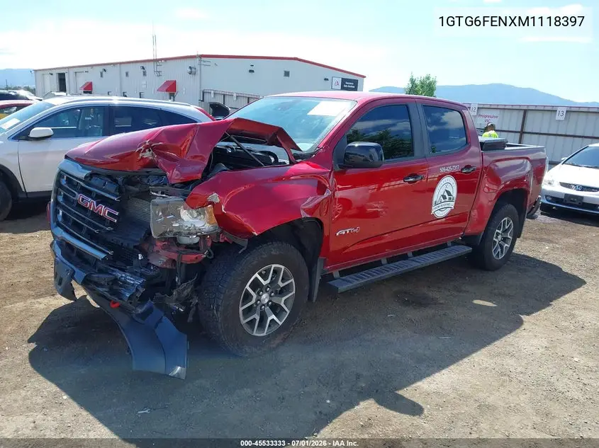 2021 GMC Canyon 4Wd Short Box At4 - Leather VIN: 1GTG6FENXM1118397 Lot: 45533333