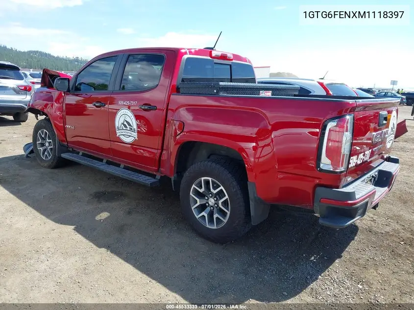 2021 GMC Canyon 4Wd Short Box At4 - Leather VIN: 1GTG6FENXM1118397 Lot: 45533333