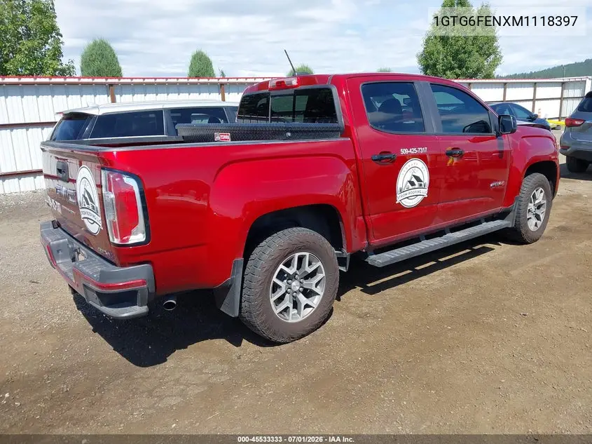 2021 GMC Canyon 4Wd Short Box At4 - Leather VIN: 1GTG6FENXM1118397 Lot: 45533333