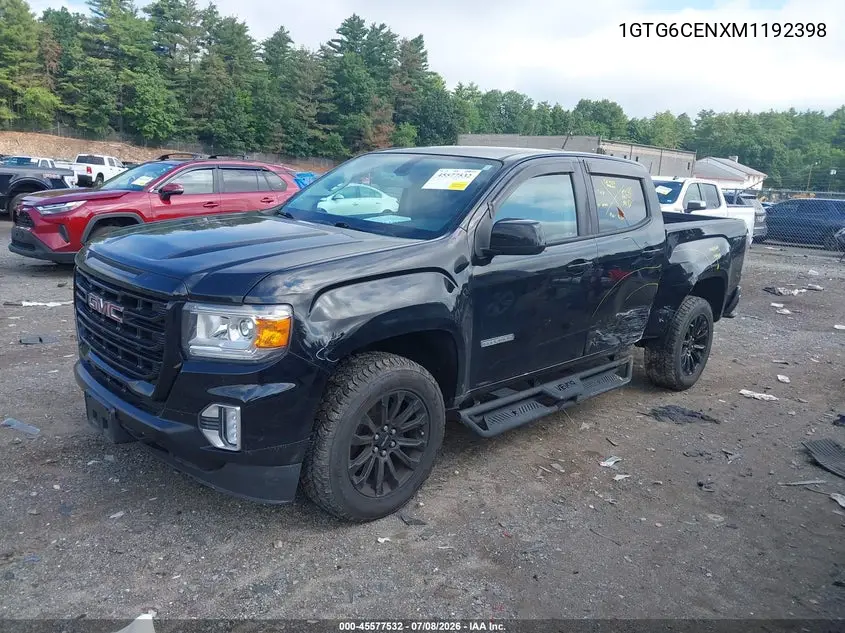 2021 GMC Canyon 4Wd Short Box Elevation VIN: 1GTG6CENXM1192398 Lot: 45577532
