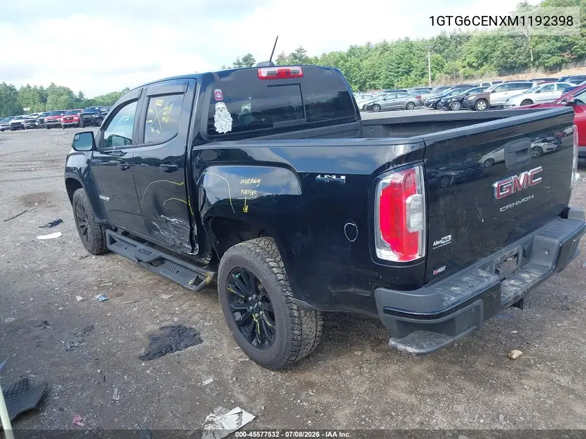 2021 GMC Canyon 4Wd Short Box Elevation VIN: 1GTG6CENXM1192398 Lot: 45577532