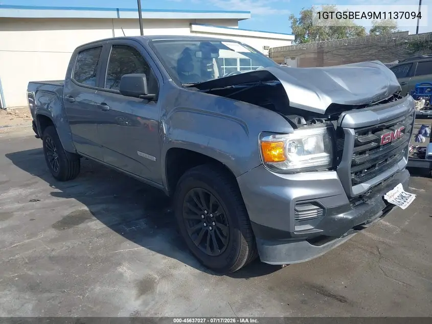 2021 GMC Canyon 2Wd Short Box Elevation Standard VIN: 1GTG5BEA9M1137094 Lot: 45637027