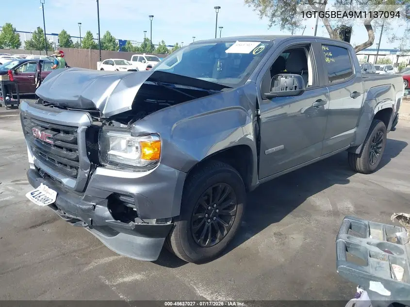 2021 GMC Canyon 2Wd Short Box Elevation Standard VIN: 1GTG5BEA9M1137094 Lot: 45637027