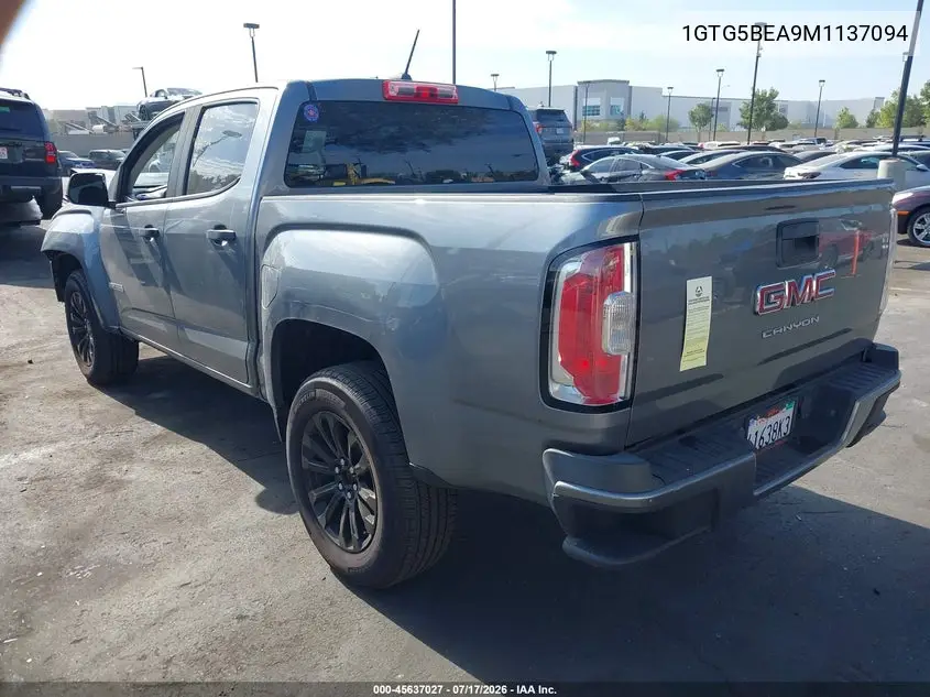 2021 GMC Canyon 2Wd Short Box Elevation Standard VIN: 1GTG5BEA9M1137094 Lot: 45637027