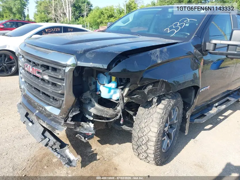 2022 GMC Canyon 4Wd Short Box At4 - Leather VIN: 1GTG6FEN6N1143332 Lot: 45515585