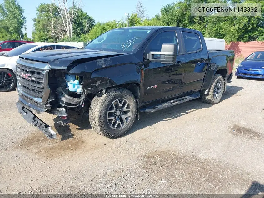 2022 GMC Canyon 4Wd Short Box At4 - Leather VIN: 1GTG6FEN6N1143332 Lot: 45515585