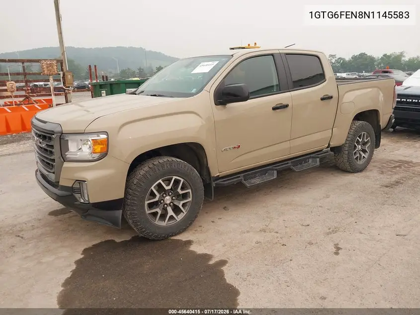 2022 GMC Canyon 4Wd Short Box At4 - Leather VIN: 1GTG6FEN8N1145583 Lot: 45640415