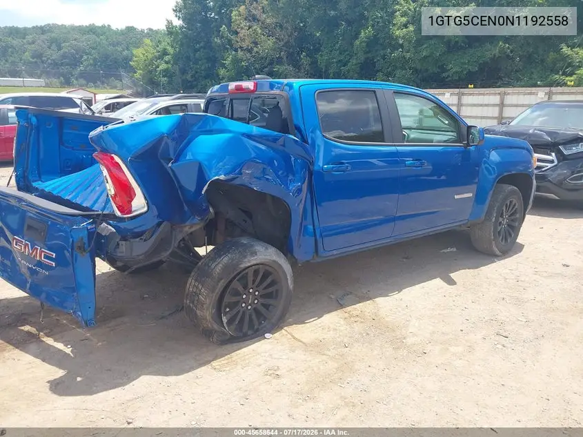 2022 GMC Canyon 2Wd Short Box Elevation VIN: 1GTG5CEN0N1192558 Lot: 45658644