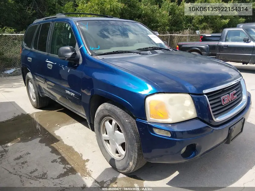 2002 GMC Envoy Sle VIN: 1GKDS13S922154314 Lot: 45200471