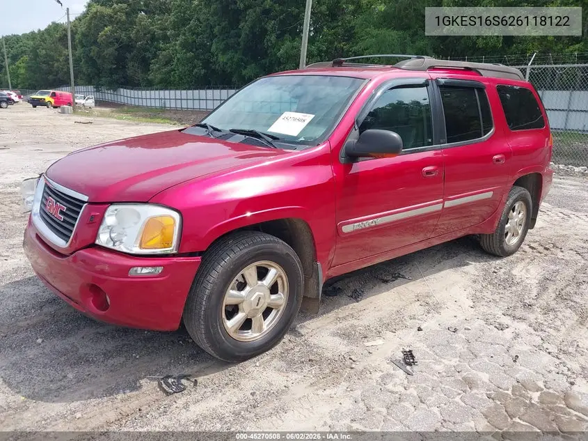 2002 GMC Envoy Xl Slt VIN: 1GKES16S626118122 Lot: 45270508