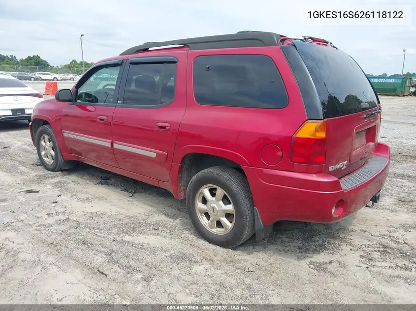 2002 GMC Envoy Xl Slt VIN: 1GKES16S626118122 Lot: 45270508