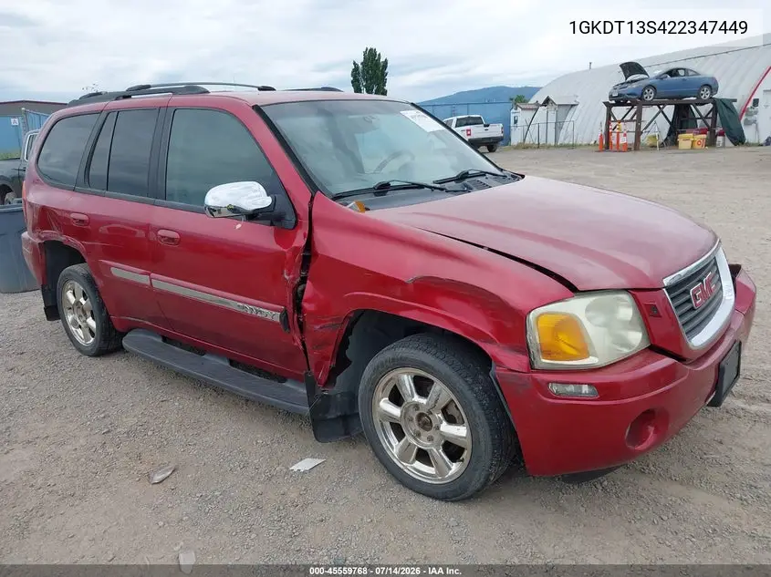 2002 GMC Envoy Slt VIN: 1GKDT13S422347449 Lot: 45559768