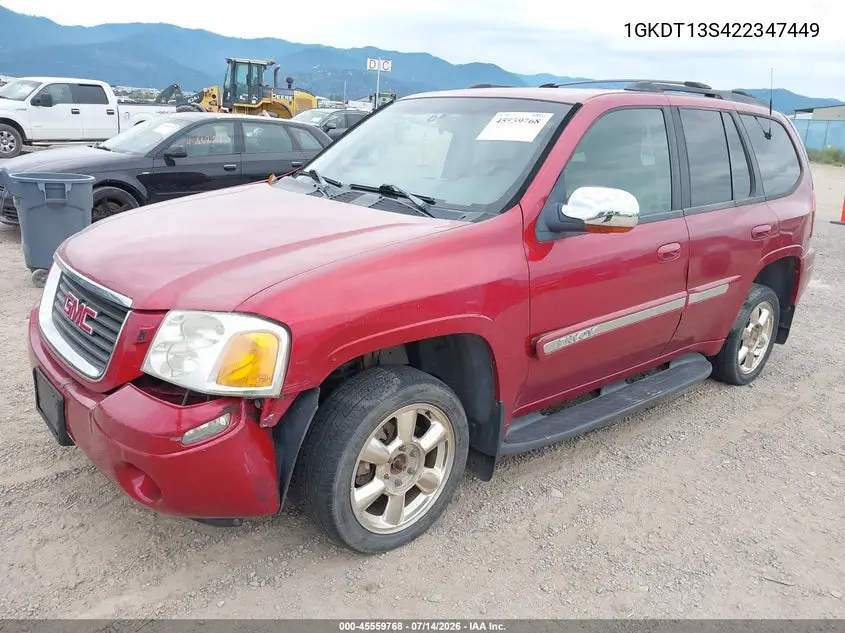 2002 GMC Envoy Slt VIN: 1GKDT13S422347449 Lot: 45559768