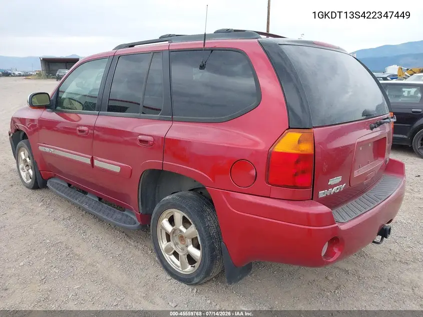 2002 GMC Envoy Slt VIN: 1GKDT13S422347449 Lot: 45559768