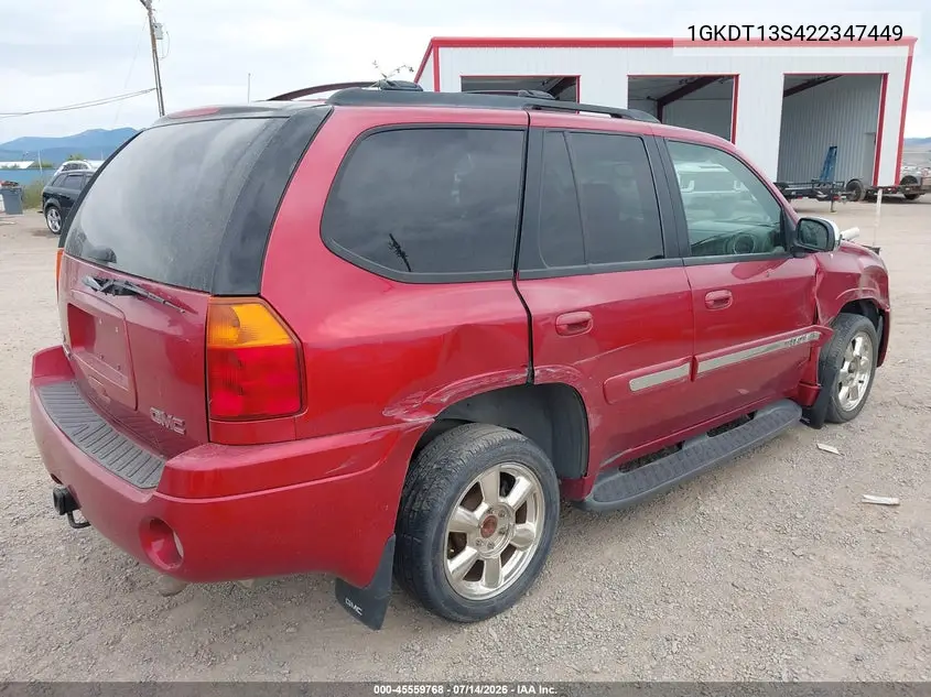 2002 GMC Envoy Slt VIN: 1GKDT13S422347449 Lot: 45559768