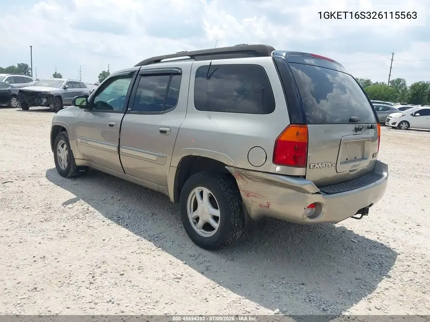 2002 GMC Envoy Xl Slt VIN: 1GKET16S326115563 Lot: 45594393
