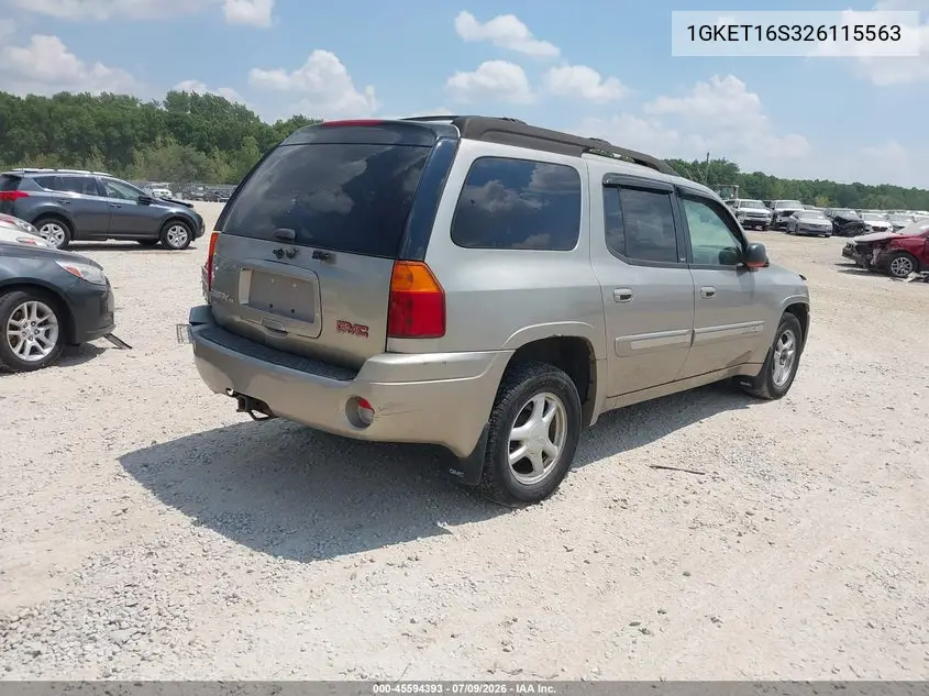 2002 GMC Envoy Xl Slt VIN: 1GKET16S326115563 Lot: 45594393