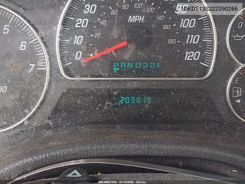 2002 GMC Envoy Sle VIN: 1GKDT13S222390266 Lot: 45627354