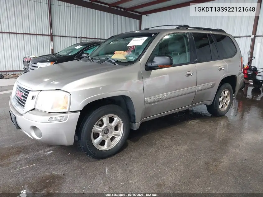 2002 GMC Envoy Slt VIN: 1GKDT13S922121648 Lot: 45636893