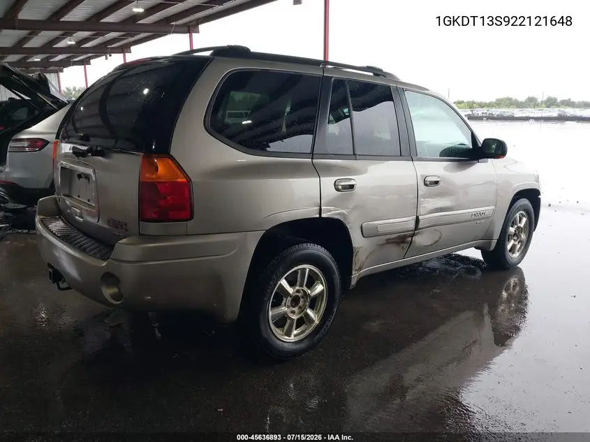 2002 GMC Envoy Slt VIN: 1GKDT13S922121648 Lot: 45636893