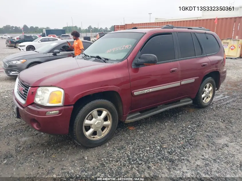 2003 GMC Envoy Slt VIN: 1GKDT13S332350361 Lot: 44937140