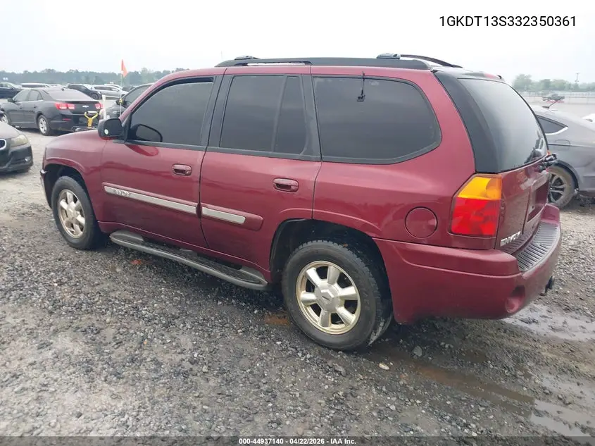 2003 GMC Envoy Slt VIN: 1GKDT13S332350361 Lot: 44937140