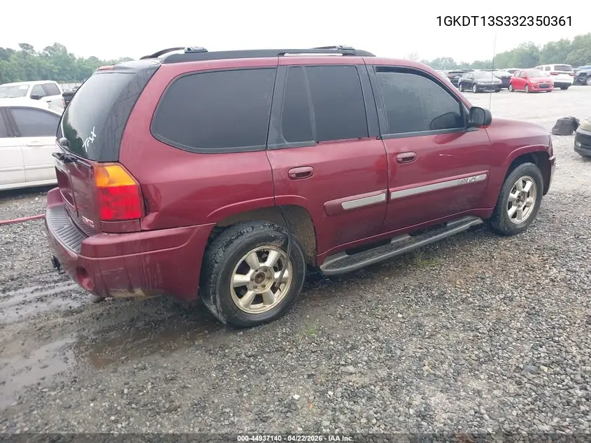2003 GMC Envoy Slt VIN: 1GKDT13S332350361 Lot: 44937140