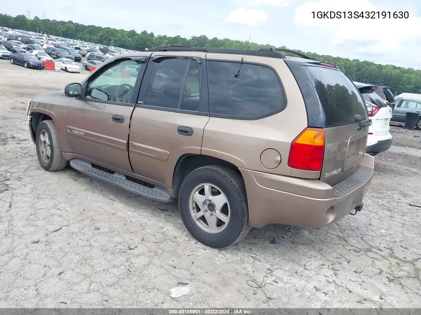 2003 GMC Envoy Sle VIN: 1GKDS13S432191630 Lot: 45185901