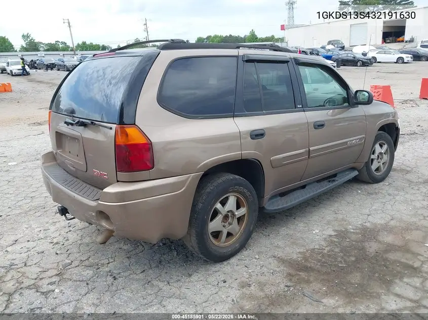 2003 GMC Envoy Sle VIN: 1GKDS13S432191630 Lot: 45185901