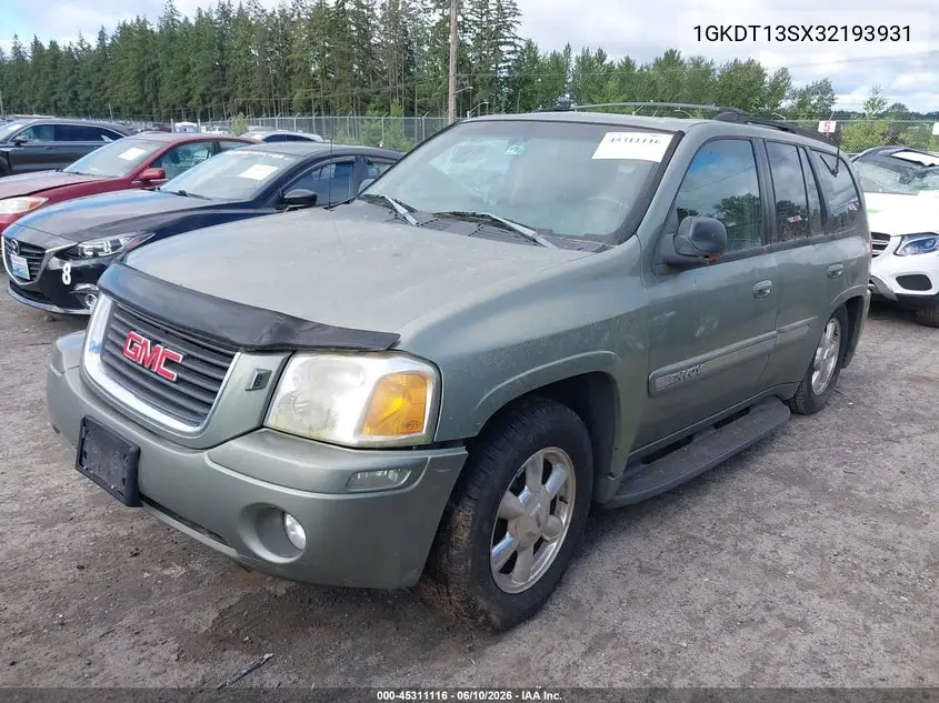 2003 GMC Envoy Slt VIN: 1GKDT13SX32193931 Lot: 45311116