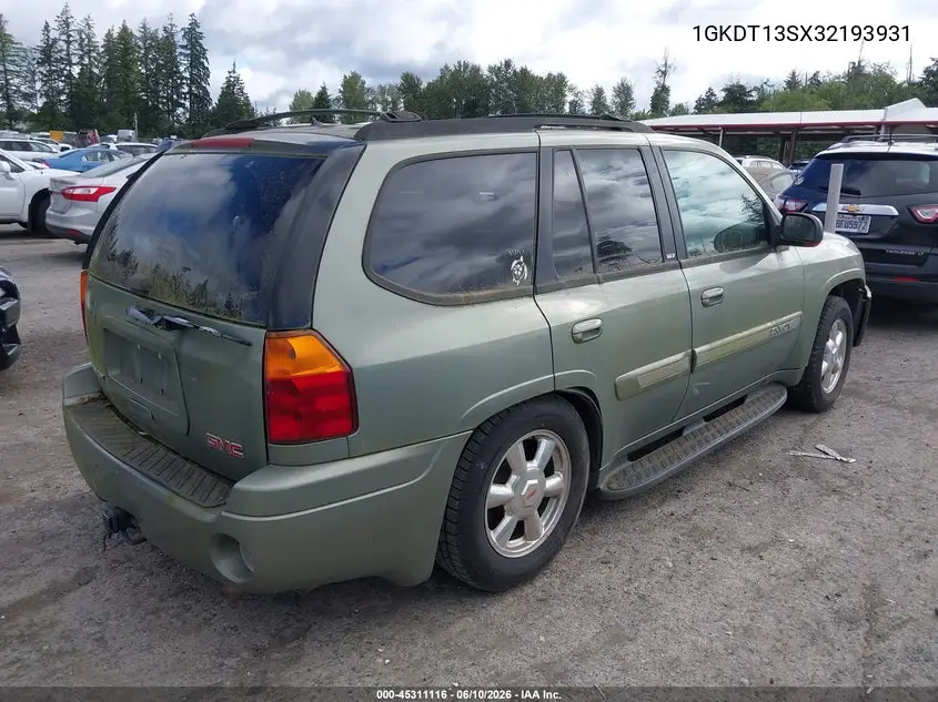 2003 GMC Envoy Slt VIN: 1GKDT13SX32193931 Lot: 45311116