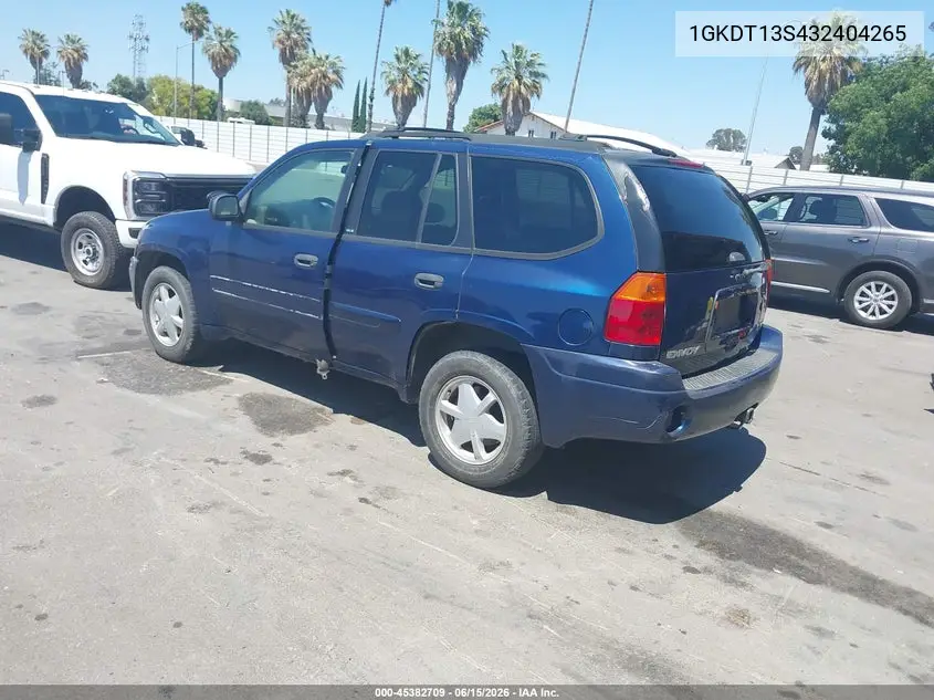 2003 GMC Envoy Sle VIN: 1GKDT13S432404265 Lot: 45382709