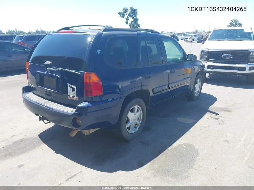 2003 GMC Envoy Sle VIN: 1GKDT13S432404265 Lot: 45382709