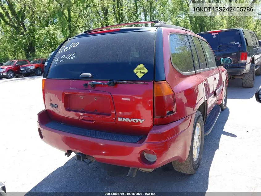2004 GMC Envoy Slt VIN: 1GKDT13S242405786 Lot: 44805704