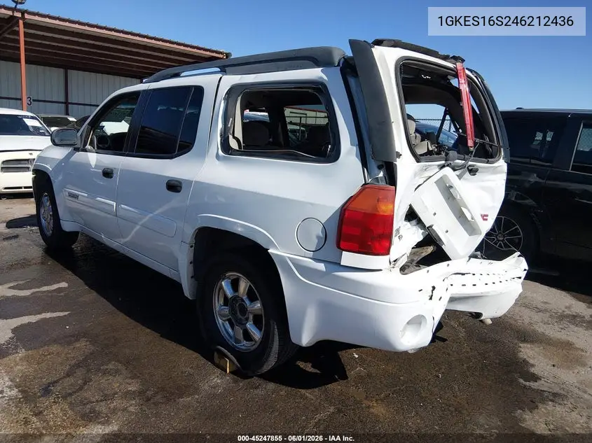 2004 GMC Envoy Xl Sle VIN: 1GKES16S246212436 Lot: 45247855
