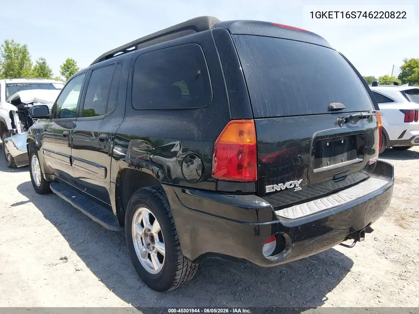 2004 GMC Envoy Xl Sle VIN: 1GKET16S746220822 Lot: 45301944