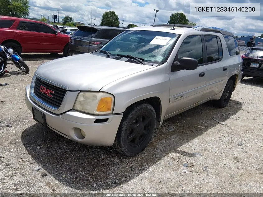 2004 GMC Envoy Xuv Sle VIN: 1GKET12S346140200 Lot: 45419686