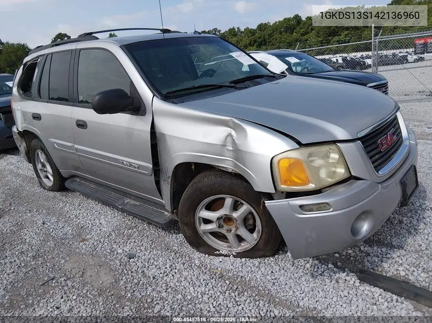 2004 GMC Envoy Sle VIN: 1GKDS13S142136960 Lot: 45457516