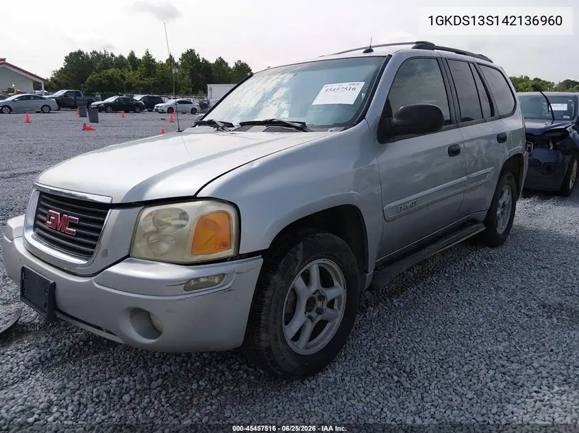 2004 GMC Envoy Sle VIN: 1GKDS13S142136960 Lot: 45457516