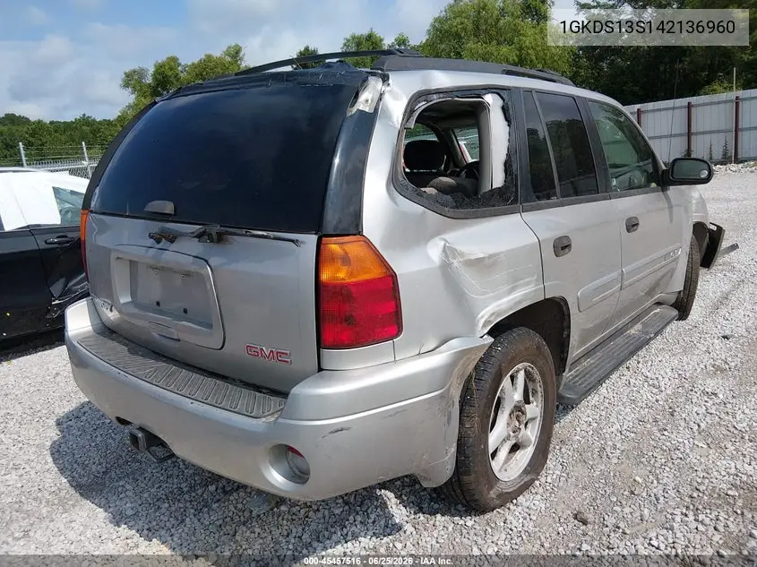2004 GMC Envoy Sle VIN: 1GKDS13S142136960 Lot: 45457516