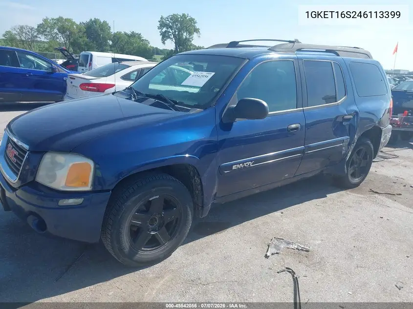2004 GMC Envoy Xl Sle VIN: 1GKET16S246113399 Lot: 45542056
