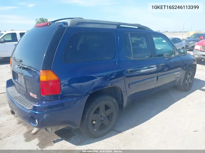 2004 GMC Envoy Xl Sle VIN: 1GKET16S246113399 Lot: 45542056