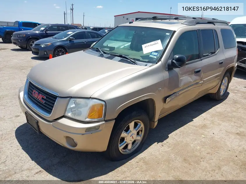 2004 GMC Envoy Xl Sle VIN: 1GKES16P946218147 Lot: 45556001